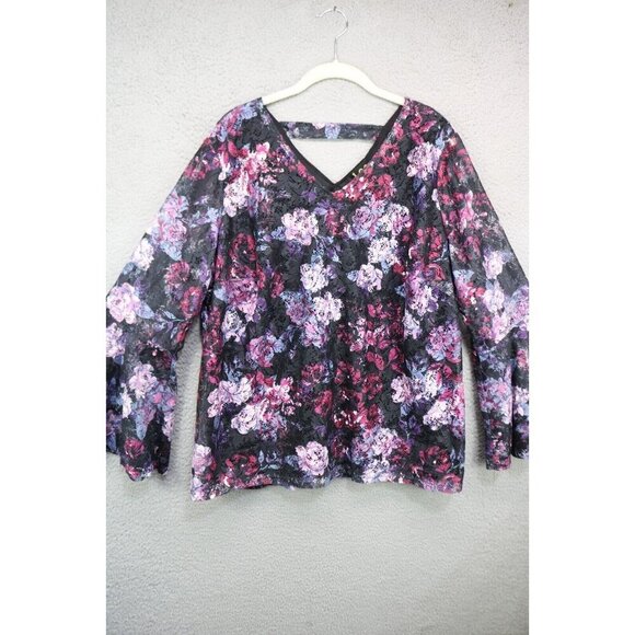 Lee Long Belled Sleeve Lace Tunic-Size 2X-Whimsigoth - Picture 1 of 11